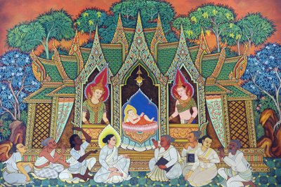 タイの仏教寺院、Wat Ananda Metyarama。ゴータマ・シッダールタ（通称ブッダ）の誕生、20160818年、シンガポール、シンガポール 作： Unbekannt