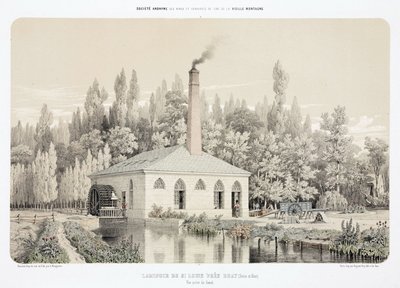 水力発電、1900年以前 亜鉛製の圧延機（Laminoir）、フランス、ブレイ近郊のサン・ルイ市 作： Unbekannt