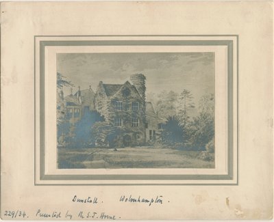 ウォルヴァーハンプトン-ダンストールホール：水彩画の写真、nd [c 1860] 作： Unbekannt