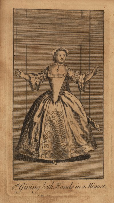 メヌエットで両手を挙げる若い女性 作： Unbekannt