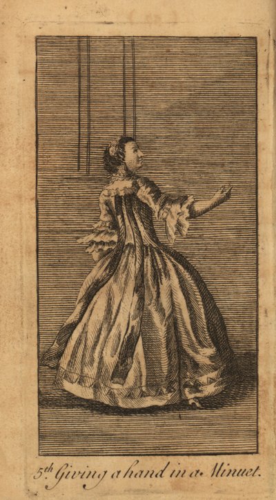 メヌエットで片手をあげる若い女性 作： Unbekannt