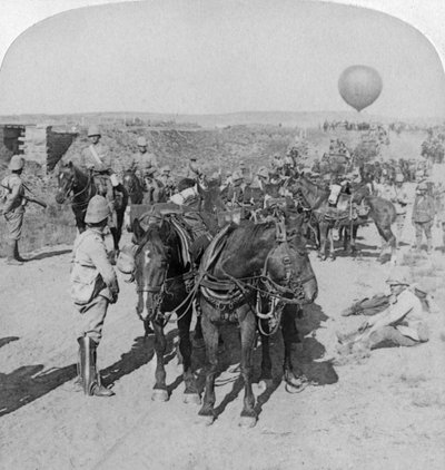 84バッテリーとバルーン軍団、ボーア戦争、南アフリカ共和国、1901。 作： Underwood and Underwood