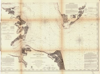 チェサピーク湾。シート6、ヨーク川河口から湾の入り口まで。LOC 99447135 作： アメリカ合衆国沿岸測量部