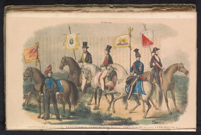 フローニンゲン、レーワルデン、ユトレヒトの儀仗兵の衣装と旗、1840～1842年 Ⅵ． グループ (オブジェクトのタイトル) 作： Unknown