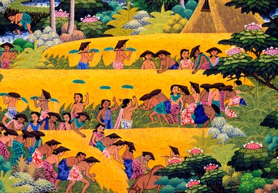 バリの米の収穫 作： Unknown