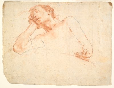 右腕を後ろに傾ける男性の研究 作： Unknown