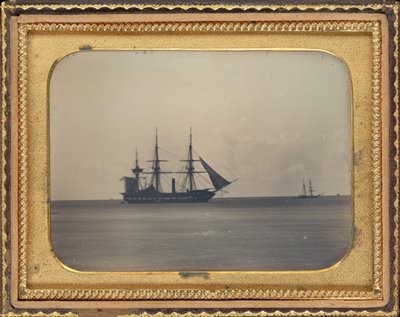 H.M.S. バルバドス、カーライル湾のアンカーでのドーントレス 作： Unknown 19th Century
