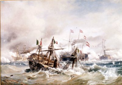 20/07/1866:Battle of Lissa off Dalmatia: オーストリア軍がイタリア艦隊を撃破。 作： Unknown artist