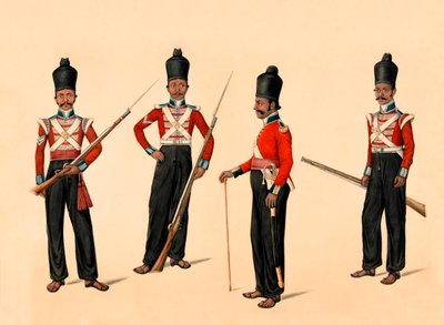 第40マドラス先住民歩兵、1835年頃 作： Unknown