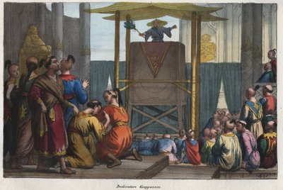 日本の説教師-「宇宙の諸民族の生活様式と風習」の版画。Or History of the Government, Laws, Militia, Religion of All Nations from the Remotest Times to the Present Day" 1856年 作： Unknown artist