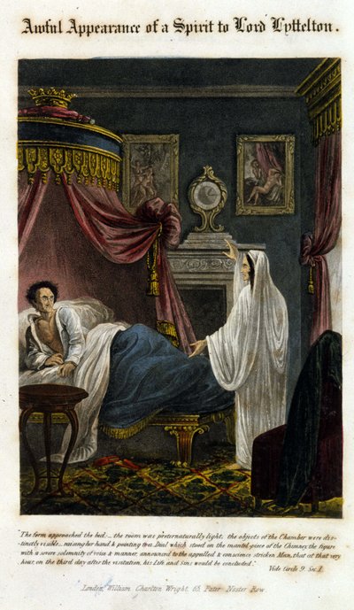 リッテルトン卿の前に幽霊が現れ、彼の死を告げる。1825.ビブル。Morando, Milan. 作： Unknown artist
