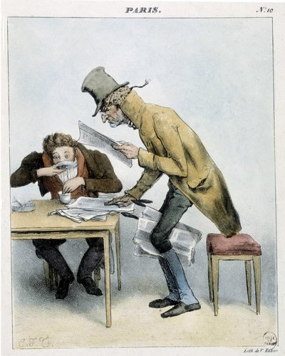 パリのモミュースコーヒーのグラバー - 1821年、カルナバレ 作： Unknown artist