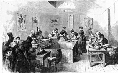 1890年のアメリカの遺体安置所。 作： Unknown artist