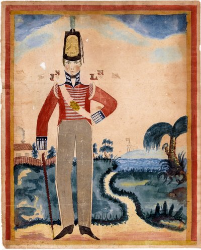 カリブ海の足部第7連隊（Royal Fusiliers）の一等兵。 作： Unknown artist