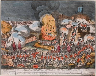 ジャニーのスペインでのシウダードロドリゴの包囲と襲撃の様子。 19. 1812？ 作： Unknown