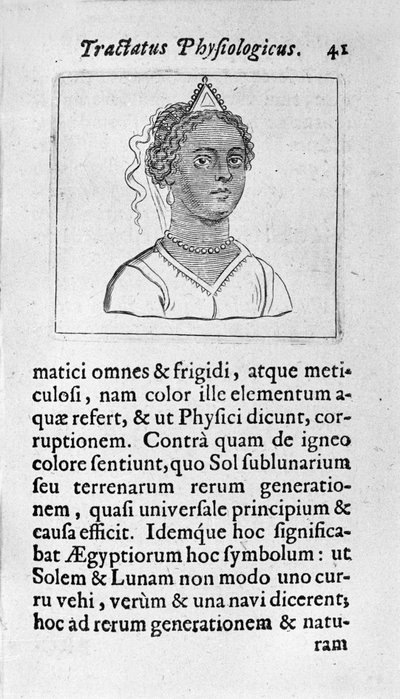 女性の肌は黒い。Tractatus physiologicus de pulchritudine」から引用したページでは、エルネスト・ヴェニオ（Ernestus Vaenius）が匿名の相手に対して創造物の美しさを擁護している。1612 作： Unknown artist