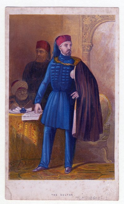アブドゥルメシド Ier (Abdul Medjid, Abdul-Medjid) - Sultan Abduelmecid I (1823-1861) - Anonymous - 1850 - カラーリトグラフ - Private Collection 作： Unknown artist