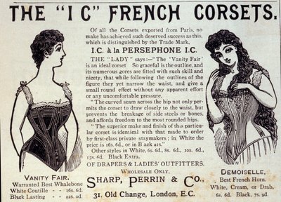 フランス製コルセットの広告1888 作： Unknown artist