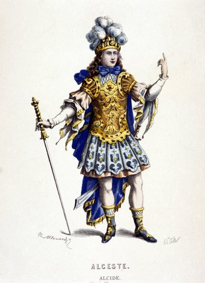 ジャン・バティスト・リュリ（ジョヴァンニ・バッティスタ・ルッリ）（1632-1687）が1674年に発表したオペラ「アルセステ（またはアルセステの凱旋）」のアルキド。 作： Unknown artist