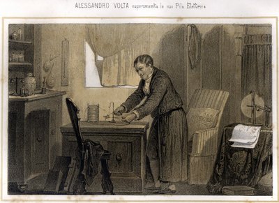 アレッサンドロ・ボルタ(1745-1827)と彼の電気電池に関する経験 - "Storia d