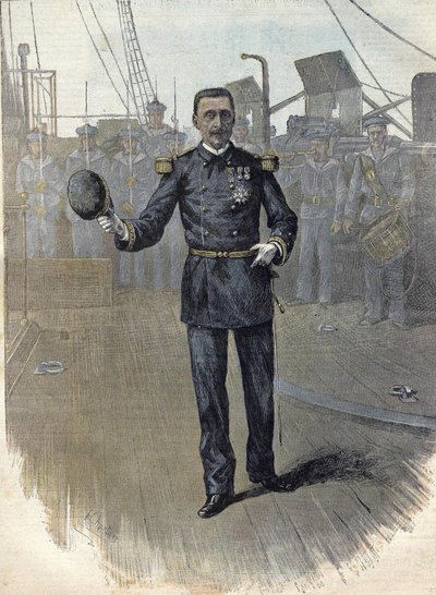 アルフレッド・アルベール・ジェルヴェ（1837～1921）、フランスの提督、1892年に海上幕僚長。1892年のエングレーヴィング。 作： Unknown artist