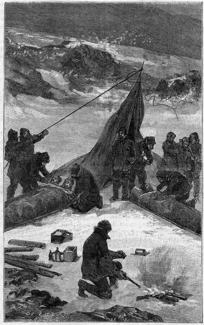 レディ・フランクリン湾へのアメリカの遠征（1881-1884）：乗組員の救出。1889年6月22日付「La Nature: revue des sciences et de leurs applications aux arts et a l