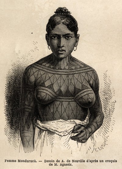 インディアンの女性 Mondurucu（またはMundurucu）、パラ州の部族、タパジョス川の地域で 作： Unknown artist
