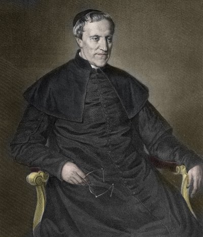 Antonio Rosmini (1797- 1855), Italian philosopher and priest - Portrait of the Italian priest and philosopher Antonio Rosmini Serbati (Rosmini-Serbati) (1797-1855) " 作： Unknown artist
