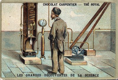 カール・フォン・リンデ博士（ドイツの物理学者、1842年～1934年）が1895年に開発した空気漏れ防止装置。 作： Unknown artist