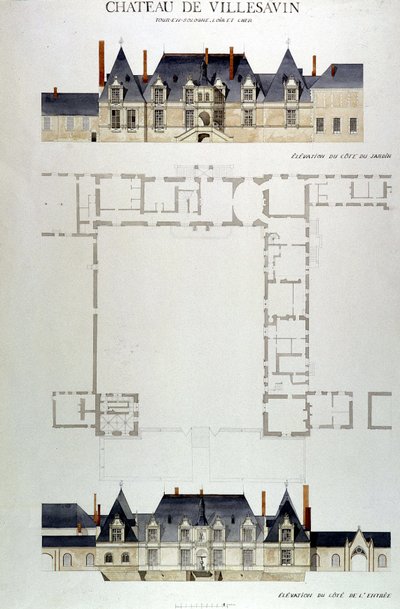 ヴィルサヴァン城の建築（トゥ・アン・ソーロン、ロワール・エ・シェール） (41) 作： Unknown artist