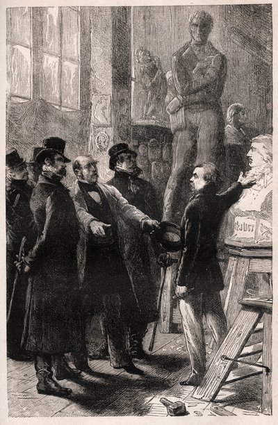 1851年12月2日のクーデターの後、アサス通りのアトリエで逮捕されたピエール・ジャン・ダヴィッド（Pierre-Jean David d