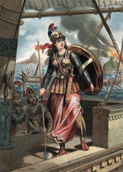 アルテメ・アイレ（紀元前5世紀）はサラミンの戦い（480年）にクセルクセス1世とともに出陣した。フアン・フスト・フグエ著「エル・カルト・デ・ラ・ヘルモスラ」（Molinas Hermanos editores）より 作： Unknown artist