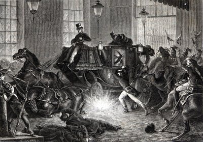 1858年1月1日、ナポレオン3世に対するフェリーチェ・オルシーニの攻撃 - アンリ・マルタンの「L