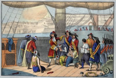 1682年8月：デュケインによるアルジェの爆撃。(アブラハム、デュケイン侯爵 作： Unknown artist