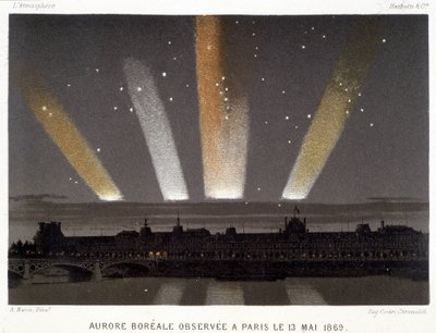 1869年5月13日にパリで観測されたAurore Boréale - Amédée Guilleminの "Magnetism and Electricity "にて 作： Unknown artist