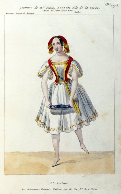 オーストリアのダンサー、ファニー・エルスラー（1810-1884）のバレエ「ラ・ジプシー」 1839 19世紀のプリント 作： Unknown artist