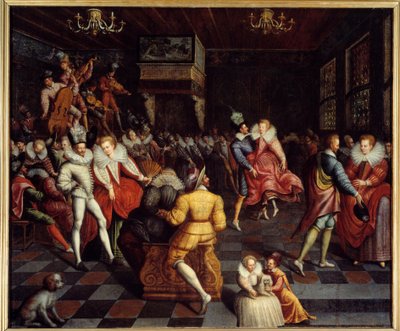 ヴァロワ宮廷の舞踏会 匿名の絵画16世紀。日 1,63x1,94 m レンヌ、ミュゼ・デ・ボザール 作： Unknown artist