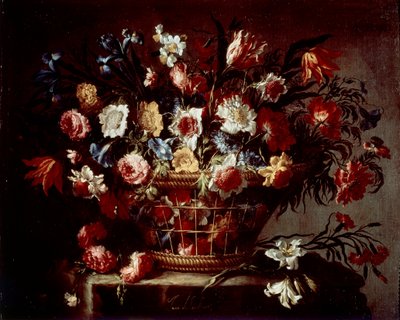 花のバスケット（油彩・キャンバス 作： Unknown artist