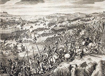 ジェンブルーの戦い（1578年）（Battle of Gembloux）スペイン軍対オランダ十七州の16軍-ファミアーノ・ストラーダ（1572-1649）の「Histoire De La Guerre Des Paisles-Bas」の刻印 作： Unknown artist