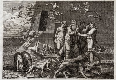 ロイアモントの聖書、旧約聖書。虹」です。ノエは箱舟を離れ、神に生け贄を捧げ、神はそれを好意的に受け止める。神は、もう地上に大洪水を起こさないことを約束する。神はこの約束が真実であることのしるしとして、虹を与える。イラスト：181 作： Unknown artist