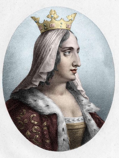 ブランシュ・ド・カスティーリャフランス王妃（1188年～1252年）、ルイ8世の妻、19世紀の彫刻。 作： Unknown artist