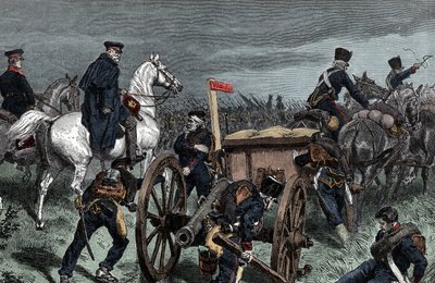 ブルーチャーのワーテルローへの行進 - プロイセンの将軍ゲブハルト・リーベレヒト・フォン・ブルーチャー（1742-1819）とワーテルローへの行進の軍勢 作： Unknown artist