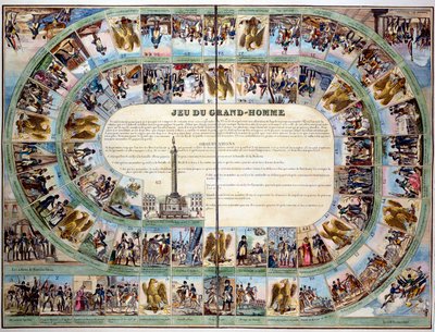 ボードゲーム：「偉人のゲーム」のボード、皇帝ナポレオン1世（1769-1821）に敬意を表したガチョウのゲームのモデル。19世紀 個人蔵 作： Unknown artist