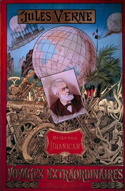 ブックカバー "Mistress Branican" ジュール・ヴェルヌ(1828-1905)著 "Voyages extraordinaire" コレクションより 19世紀 パリ、B.N. 作： Unknown artist