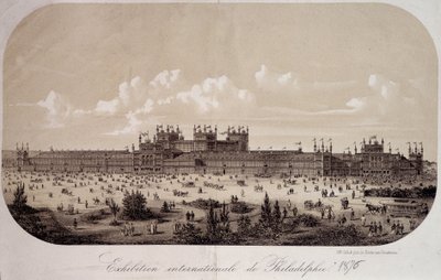 フィラデルフィア国際博覧会で米国建国100周年（1776年～1876年）を記念した建物 作： Unknown artist