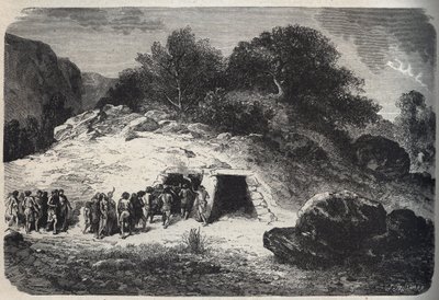 石器時代の洞窟への埋葬 - 彫刻 - 石器時代の洞窟への埋葬 - 作： Unknown artist