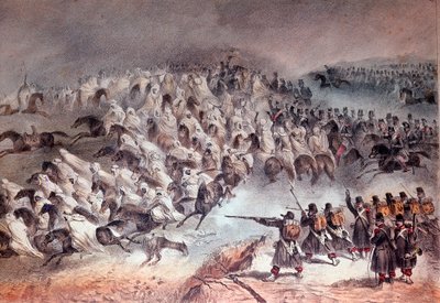 アルジェリアのキャンペーン、コンスタンティヌスの征服：シディ-タムタムにおけるフランス軍の撤退、1836年11月27日（リトグラフ 作： Unknown artist