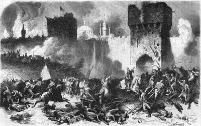 1453年5月29日、モハメット2世によるコンスタンティノープルの占領。 作： Unknown artist