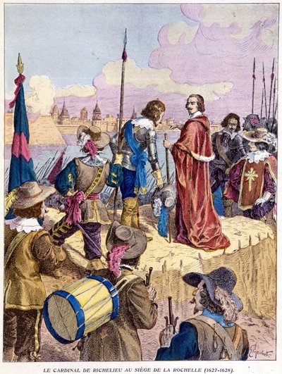 リシュリュー枢機卿のラ・ロシェル包囲戦（1627年〜1628年 作： Unknown artist