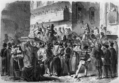 1858年にGierdziejewskiが描いた絵を元にした「ローマの謝肉祭」。 作： Unknown artist